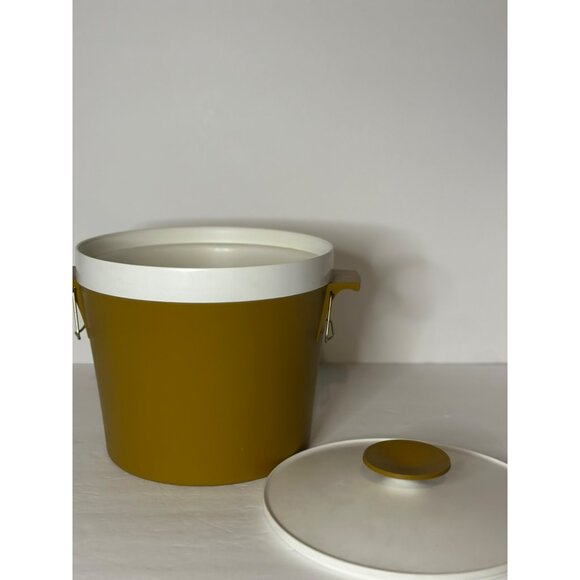 Vintage 1960 Retro Therm Ware by David Douglas Locking Ice Bucket White/Brown - Picture 4 of 6